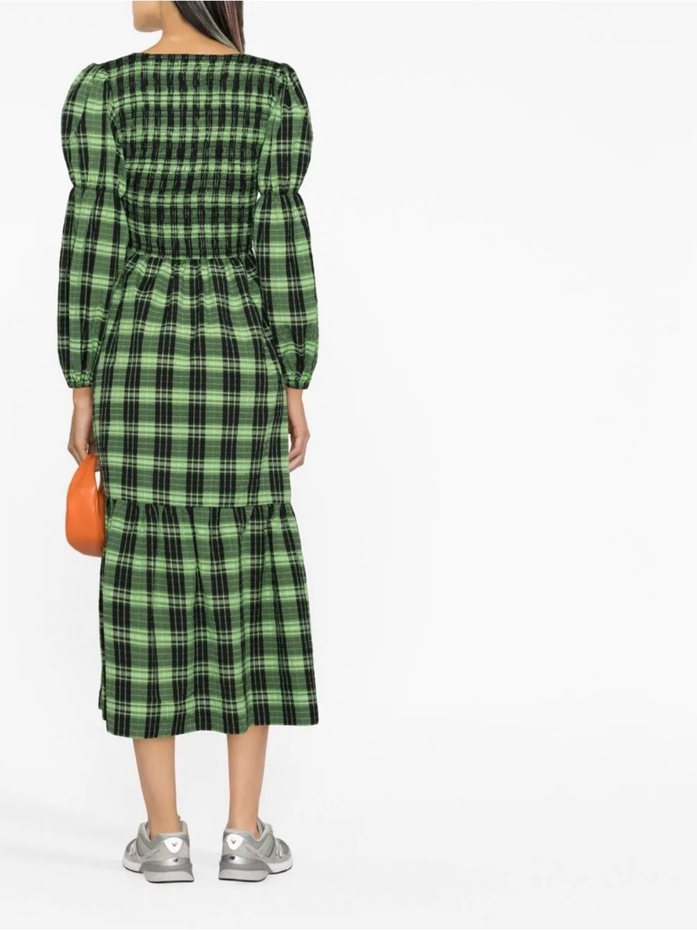 Ganni Green Plaid Seersucker Dress - Picture 3 of 7